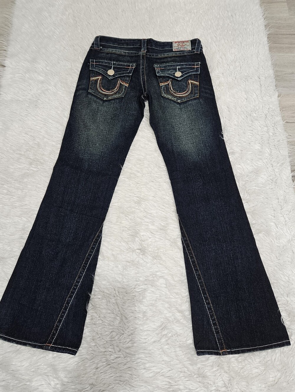 Vintage 90s True Religion Dark Wash Bootcut Jeans - Dark Blue